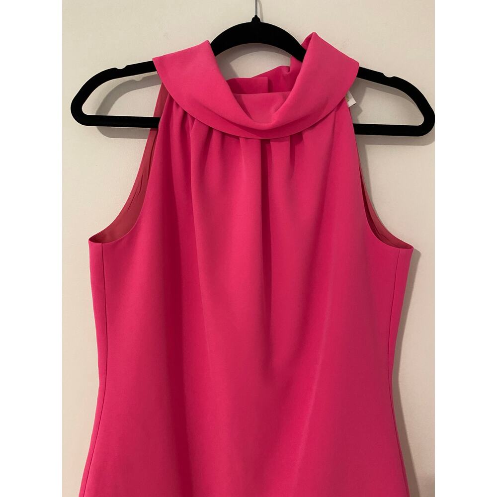 STS Sail to Sable Hot Pink Cowl High Neck Sleeveless Dress Button back EUC XS - Picture 2 of 9